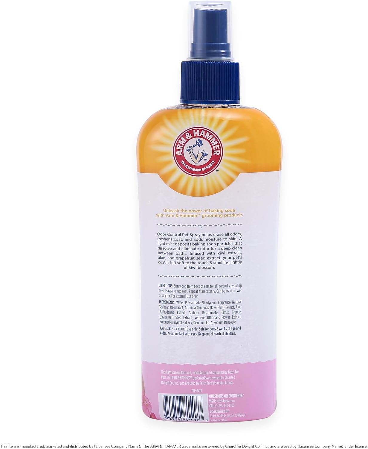Arm_&_Hammer_for_Pets_Super_Deodorizing_Dog_Spray_with_Baking_Soda_for_Odor_Control_Freshens_Coat_Between_Baths_pH_Balanced_Formula_for_Dogs_Kiwi_Blossom_8_FL_OZ_Single_Dogs_and_Puppies_Grooming