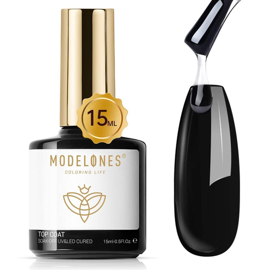 modelones_Gel_Top_Coat,_15ml_No_Wipe_Gel_Nail_Polish_High_Gloss_Top_Coat_Shiny_Long_Lasting_Clear_Top_for_Acrylic_Nails,_Need_U_V/LED_Lamp_for_Home_DIY_Gift_Spring_Easter's_Manicure_Salon