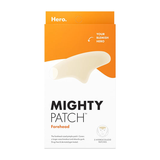 Hero_Cosmetics_Mighty_Patch™_Forehead_Patch_-_Hydrocolloid_Acne_Pimple_Patch,_Contoured_to_Cover_Larger_Area_of_Zits_and_Blemishes_-_Drug-Free_and_Suitable_for_Sensitive_Skin_(5_Count)