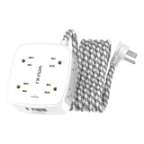 6 Ft Surge Protector Power Strip - 8 Widely Outlets with 4 USB Ports, 3 Side Outlet Extender with Extension Cord, Flat Plug, Wall Mount, Desk USB Charging Station, ETL