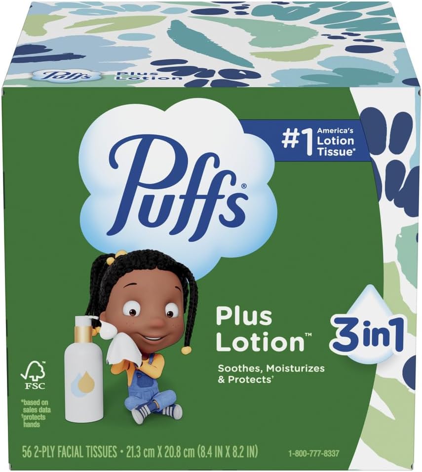Puffs_Facial_Tissues_Plus_Lotion,_10_Cube_Boxes,_56_Facial_Tissues_per_Box,_Allergies_and_Colds_(Packaging_May_Vary)_(Packaging_May_Vary)