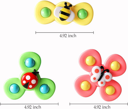 ALASOU_3PCS_Suction_Cup_Spinner_Toys_for_1_2_Year_Old_Boy_Girl_Birthday_Gift|Spinning_Top_Baby_Bath_Toy_for_Kids_Ages_1-3|Sensory_Airplane_Travel_Toy_Easter_Basket_Stuffers_for_Toddlers_Infant