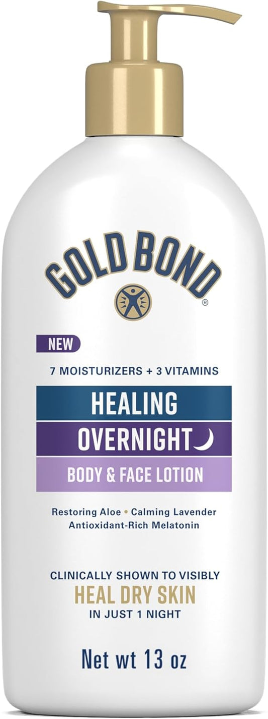 Gold_Bond_Healing_Overnight_Body_&_Face_Lotion_for_Dry_Skin,_Nongreasy_Moisturizer_with_Hyaluronic_Acid,_Aloe_&_Melatonin_Works_While_You_Sleep,_13_oz.