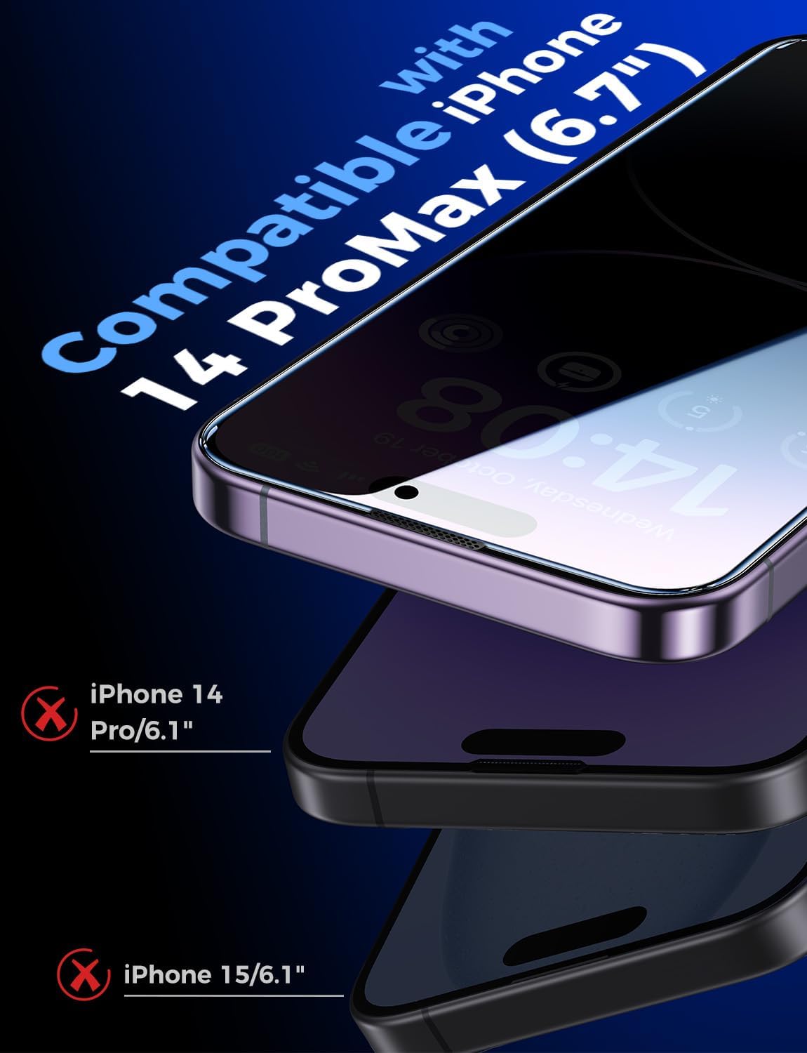 MAGIC_JOHN_2_Pack_for_iPhone_14_Pro_Max_6.7_inch_Privacy_Tempered_Glass_Screen_Protector,_Auto_Dust-Elimination_Installation,_Easy_Installation,_Bubble_Free