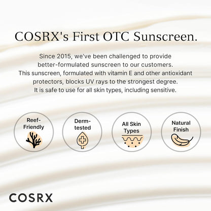 COSRX_Vitamin_E_Vitalizing_Sunscreen,SPF_50_Face_Sunscreen,_Lightweight,_Non-Sticky,_No_White_Cast,_Hydrating,_Beach_Essentials,_Travel_Essentials,_Korean_Skincare,_Mothers_Day_Gift_for_Mom1.69_fl_oz