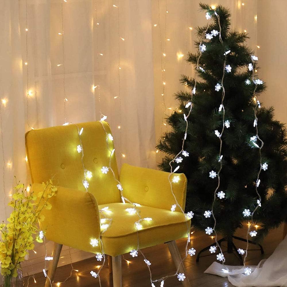 WesGen_Christmas_Lights，Snowflake_String_Lights_Battery_Operated_Waterproof_20ft,_40_LED_Fairy_Lights_for_Xmas_Garden_Patio_Bedroom_Party_Decor_Christmas_Decorations,_White
