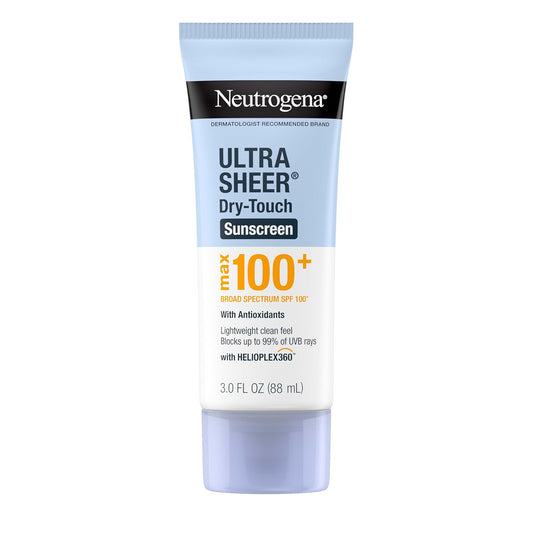Neutrogena_Ultra_Sheer_Dry-Touch_Sunscreen_Lotion,_Max_100+_Broad_Spectrum_SPF_100_UVA/UVB_Protection,_Lightweight,_Non-Greasy_Sunscreen,_Oxybenzone-Free,_Antioxidant,_Travel_Size,_3_fl_oz