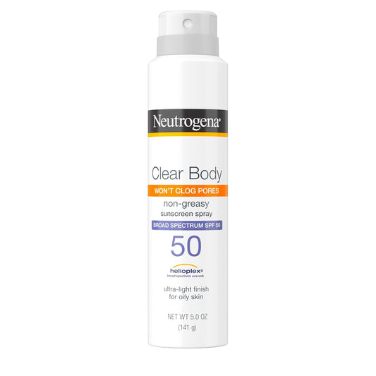 Neutrogena_Clear_Body_SPF_50_Sunscreen_Spray,_Broad_Spectrum_UVA/UVB_Sun_Protection,_Water-Resistant,_Non-Comedogenic,_Lightweight_Body_Sunscreen_with_Vitamin_E_&_Niacinamide_for_Skin_Care,_5_oz