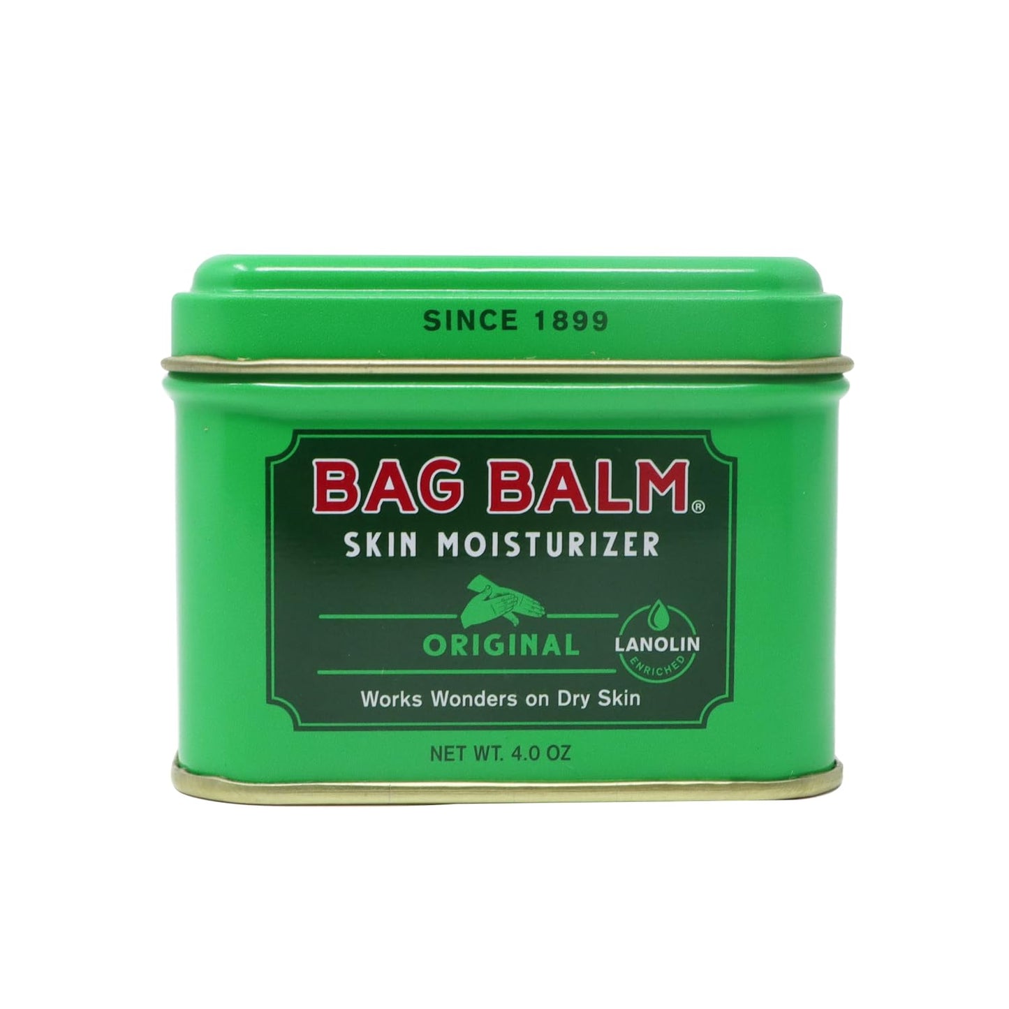 Bag Balm Vermont&amp;#39;s Original Skin Moisturizer - Full Body Hydrating Skin Care: Dry Hands, Lips, Face, Feet &amp;amp; More - Unscented, Cruelty &amp;amp; Paraben Free - Day &amp;amp; Night, Men &amp;amp; Women (4oz Tin, Made in USA)