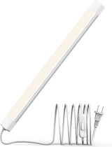 ASOKO 16 Inch Under Cabinet Lights,Plug and Play Under Counter Lighting,6000K Cool White with 700LM Bright,ETL Light Bar with ON/Off Switch for Kitchen,Under Desk,Workbench