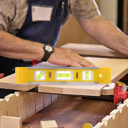 DOWELL_9_Inch_Magnetic_Box_Level_Torpedo_Level,3_Different_Bubbles/45°/90°/180°Measuring_Shock_Resistant_Torpedo_Level