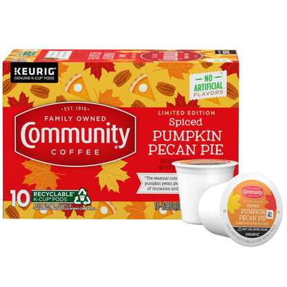 Community_Coffee_Spiced_Pumpkin_Pecan_Pie_Flavored_Coffee_Pods,_10_count,_Medium_Roast_Compatible_with_Keurig_2.0_K-Cup_Brewers_(10_pods)