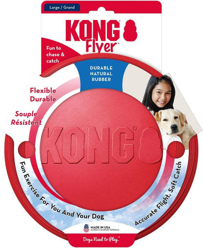 KONG_Flyer_-_Durable_Dog_Toy_for_Outdoor_Playtime_-_Natural_Rubber_Flying_Disc,_Dog_Toy_for_Fetch_-_Safer_Disc_for_Healthy_Activity_-_for_Medium/Large_Dogs