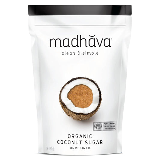 MADHAVA_Organic_Coconut_Sugar_3_Lb._Bag_(Pack_of_1),_Natural_Sweetener,_Sugar_Alternative,_Unrefined,_Sugar_for_Coffee,_Tea_&_Recipes,_Vegan,_Organic,_Non_GMO
