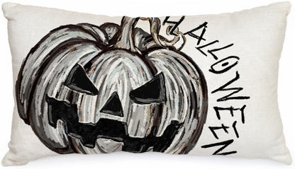 🎁 AACORS Halloween Pillow Cover 12x20 Inches - Pumpkin Farmhouse Decor, Spooky Holiday Throw Pillow Case for Sofa Couch, Home Party Decorations (Black) AA748-12 (100% off)