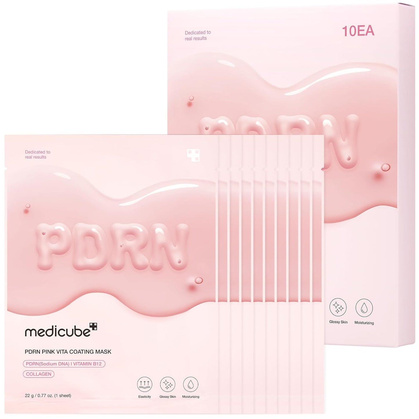 medicube_Salmon_DNA_PDRN_Pink_Vita_Coating_Sheet_Mask_10EA_-_Korean_sheet_mask_for_glass_skin_-_Luxurious_Home_care_Mask_for_Hydration,_Firming,_and_Balanced_Skin,_Korean_Skin_Care_(22g/0.77oz_x_10ea)