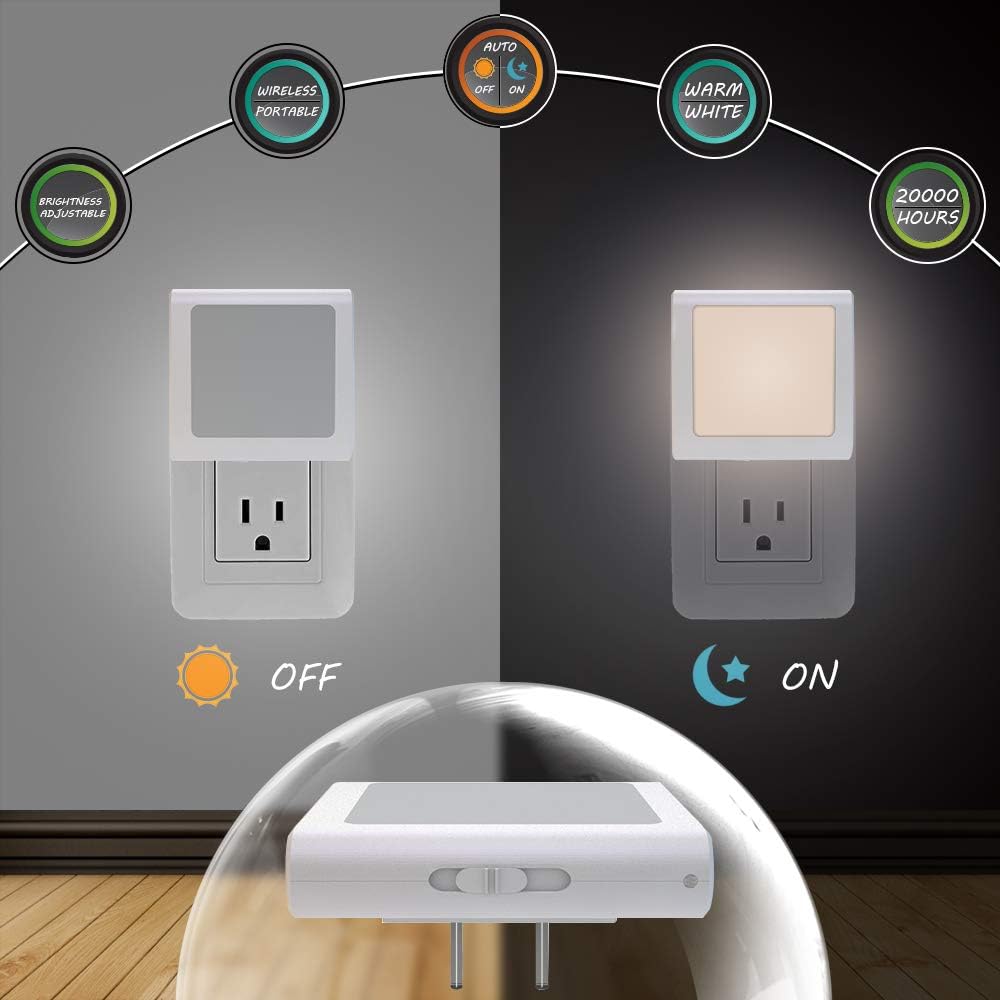 MAZ-TEK_Plug_in_Dimmable_Led_Night_Light_with_Auto_Dusk_to_Dawn_Sensor,_Soft_Warm_White_Nightlights_for_Hallway,Bedroom,_Kids_Room,_Kitchen,_Stairway,_4_Pack