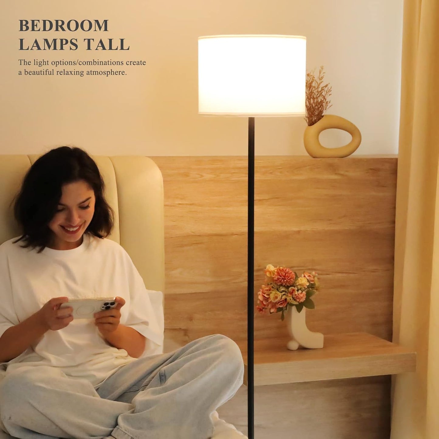 Modern_Floor_Lamp_Simple_Design_with_White_Shade,_Foot_Pedal_Switch,_60"_Small_Tall_Lamps_for_Living_Room_Bedroom_Office_Dining_Room_Kitchen,_Black_Pole_Lamp(Without_Bulb)