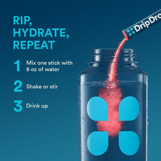 DripDrop_Hydration_Packets_-_Juicy_Variety_Pack_-_Single_Serve_Electrolytes_Powder_Drink_Mix_-_Grape,_Fruit_Punch,_Strawberry_Lemonade,_Cherry_-_Non-GMO,_Gluten_Free,_Vegan_-_32_Sticks