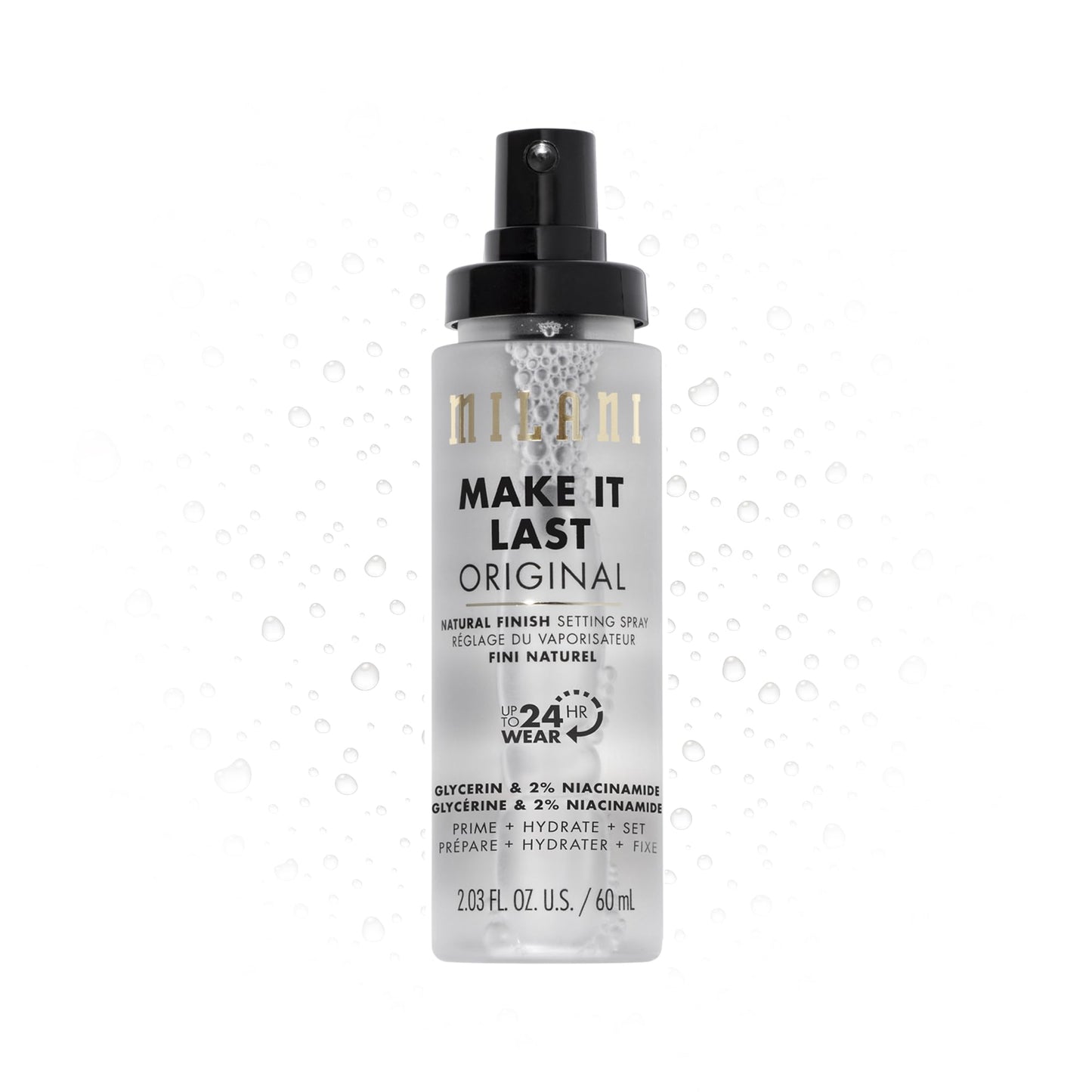 Milani Make It Last Setting Spray + Primer - Original Natural Finish, 24-Hour Wear Long Lasting Makeup Sealer &amp;amp; Finishing Spray, Cruelty-Free Vegan Face Mist, 2.03 Fl. Oz