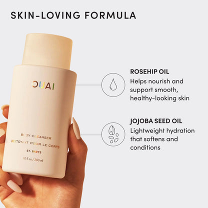 OUAI_Body_Cleanser,_St._Barts_-_Foaming_Body_Wash_with_Jojoba_Oil_and_Rosehip_Oil_to_Hydrate,_Nurture,_Balance_and_Soften_Skin_-_Paraben,_Phthalate_and_Sulfate_Free_Skin_Care_Products_(10_Fl_Oz)