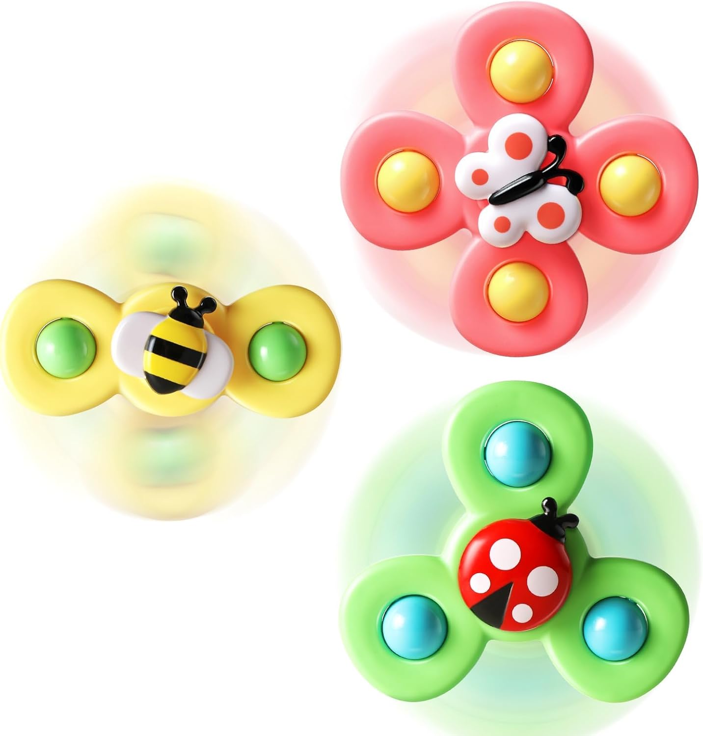 ALASOU_3PCS_Suction_Cup_Spinner_Toys_for_1_2_Year_Old_Boy_Girl_Birthday_Gift|Spinning_Top_Baby_Bath_Toy_for_Kids_Ages_1-3|Sensory_Airplane_Travel_Toy_Easter_Basket_Stuffers_for_Toddlers_Infant