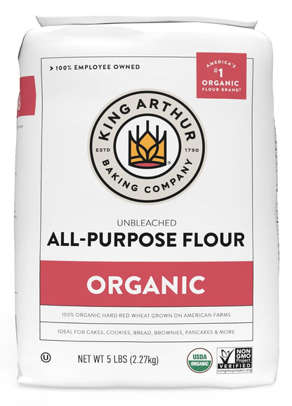 King_Arthur_Organic_All_Purpose_Artisan_Flour_-_Premium_Unbleached_Wheat_for_Baking_Bread,_Pizza,_Cookies_&_More_-_5_lbs_Bulk_Pack_of_Versatile,_High-Protein_Baking_Flour