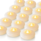 Homemory 6/12/24 Pack Flameless Led Floating Candles, 200 Hour White Battery Operate Waterproof Tealights for Cylinder Vases, Centerpieces at Wedding Decor, Party, Pool