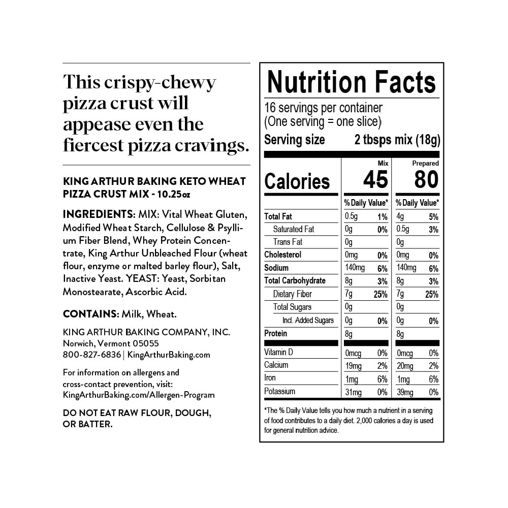 King_Arthur_Keto_Pizza_Crust_Mix:_Low_Carb_Delight_with_1g_Net_Carbs_per_Serving_-_Easy_to_Make,_Crisp_&_Chewy_10.25_oz_Mix_for_Two_12_in_Crusts_-_Perfect_for_Keto_Pizza_Lovers