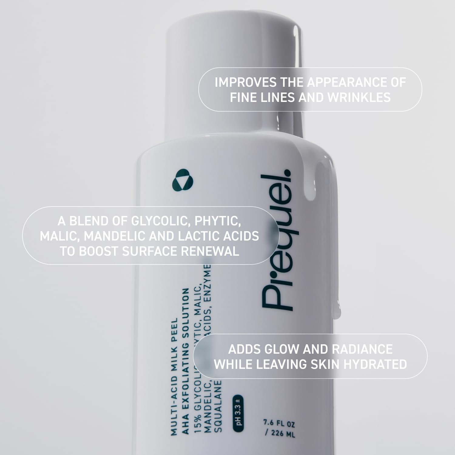 Prequel_Skin_Multi-Acid_Milk_Peel,_Professional_Exfoliating_Solution._15%_Glycolic_Acid_Face_Peel_with_Lactic_Acid_and_Enzymes._Hydrating_Chemical_Exfoliant._Clinical_Strength_Formula,_7.6oz_Bottle.
