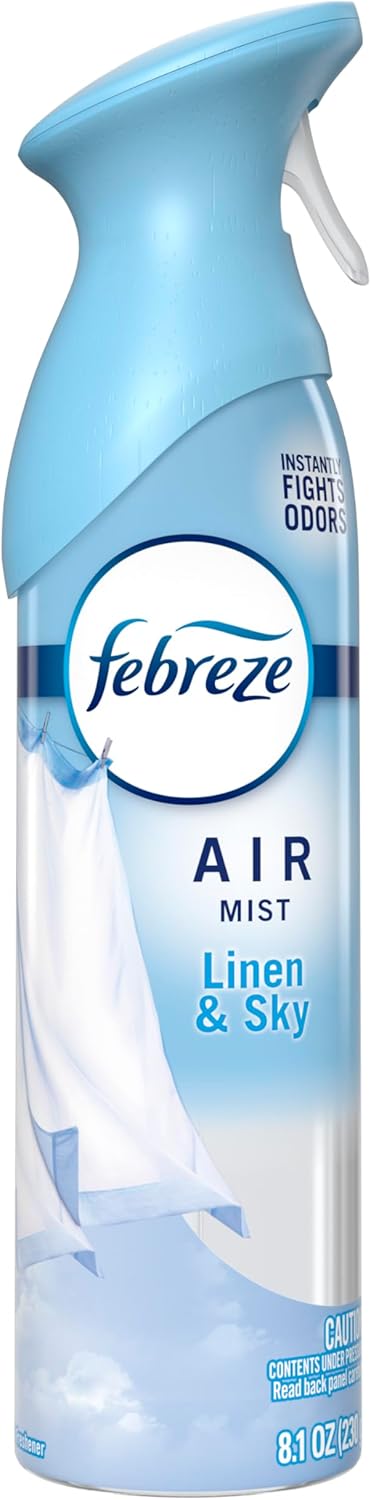 Febreze_Air_Mist,_Air_Freshener_Spray,_Odor_Fighting_Room_Spray,_Deodorizer_for_Home_Bathroom_Kitchen_Office_Apartment_Dorm_Room_Classroom,_Linen_&_Sky_Scent,_8.1oz_(Pack_of_6)