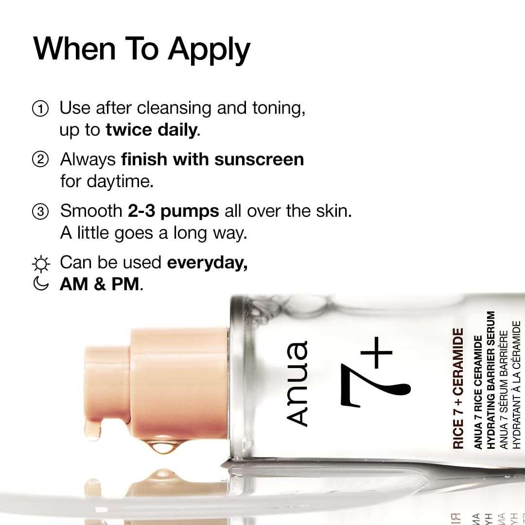 Anua_Rice_Ceramide_7_Hydrating_Barrier_Serum,_Moisturizing_Face_Serum,_Non-comodogenic,_Hyaluronic_Acid,_Niacinamide,_Lightweight,_Fragrance_Free,_Sensitive_Dry_Skin,_Korean_Skincare,_1.69_fl_oz