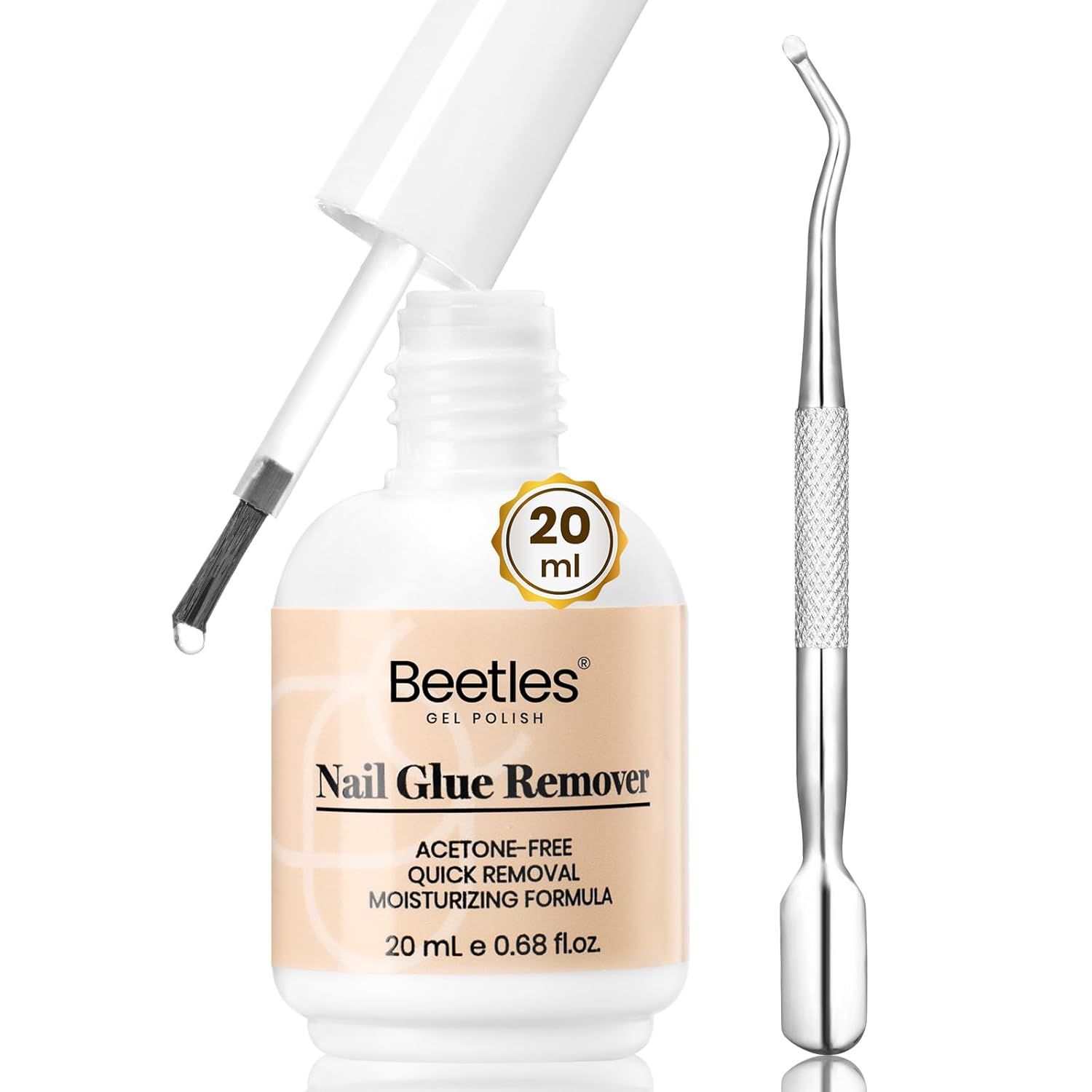 Beetles_Nail_Glue_Remover_with_Cuticle_Tool,_1_Pcs_20ml_Press_on_Nail_Remover_Non-Acetone_Adhesive_for_False_Nail_Tips_Gentle_Formula_Not_for_U_v_Nail_Glue_Gel