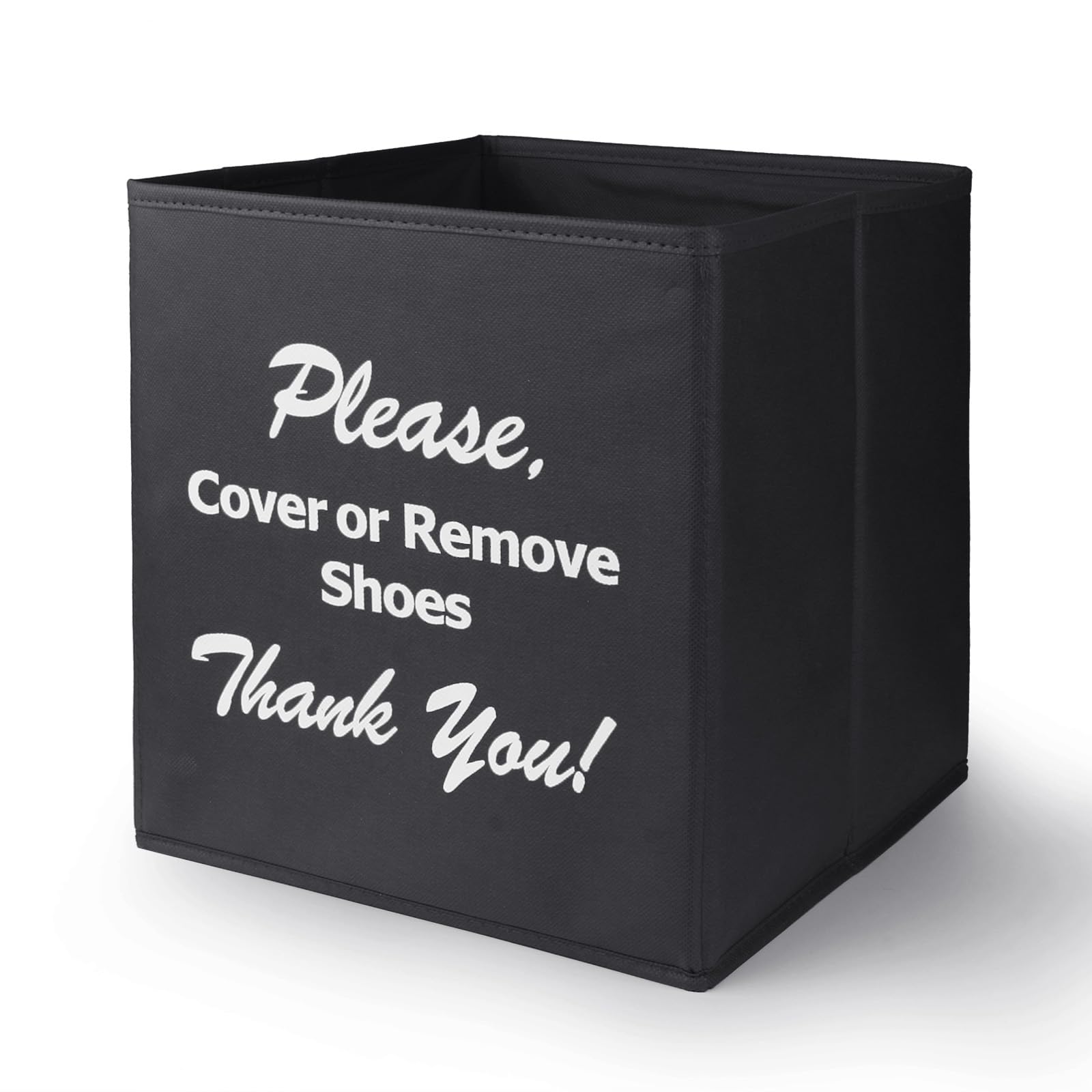 Opret Large Shoe Cover Box Black, Real Estate Agent Supplies, Disposable Shoe Cover Dispenser Box for Open House, Foldable Storage Bin