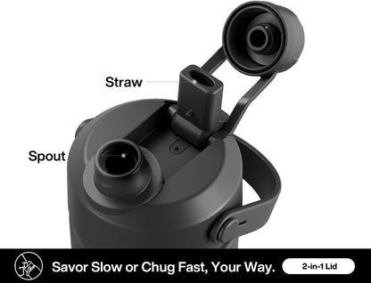 POWCAN_26_oz_Insulated_Water_Bottle_with_2-in-1_Straw_and_Spout_Lid,_Keep_Cold_24H,_Leak-Proof,_Fits_in_Car_Cup_Holder,_Stainless_Steel_Water_Bottle_for_Sports,_Travel,_and_School_(Dark_Knight)