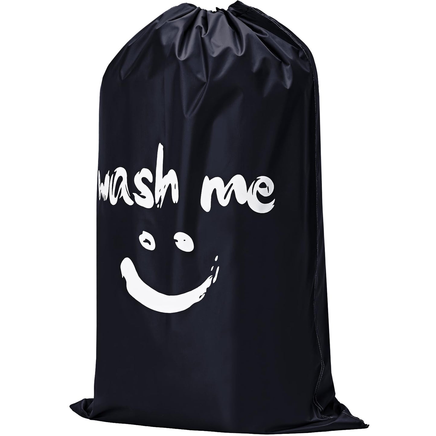 HOMEST XL Wash Me Travel Laundry Bag, Dirty Clothes Organizer, Large Enough to Hold 4 Loads of Garments, Easy Fit a Hamper or Clothing Basket, Black