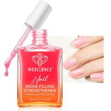 modelones Nail Strengthener and Growth Nail Hardener Extra Strong and Growth Nude Nail Polish Nail Repair for Damaged Nails Strengthening Polish Ridge Filler for Nails 15ml
