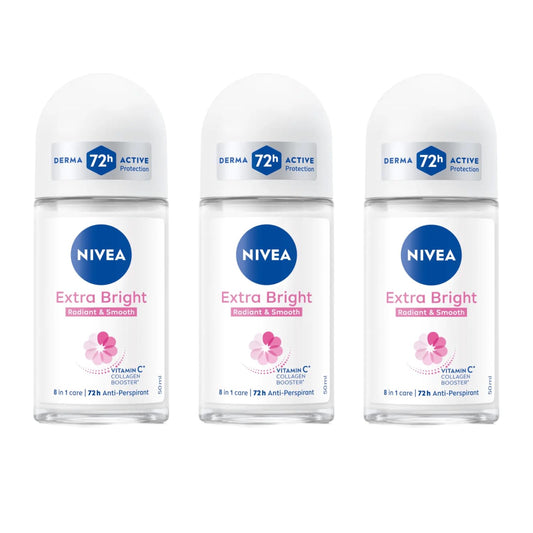 NIVEA_Extra_Bright_8_Super_Food_Vitamin_C_Collagen_Booster_Underarm_Roll-On_Deodorant,_Alcohol-Free,_72HR_Odor_Protection,_Smooth_&_Bright_Skin,_50ml,_1.69oz,_Pack_of_3