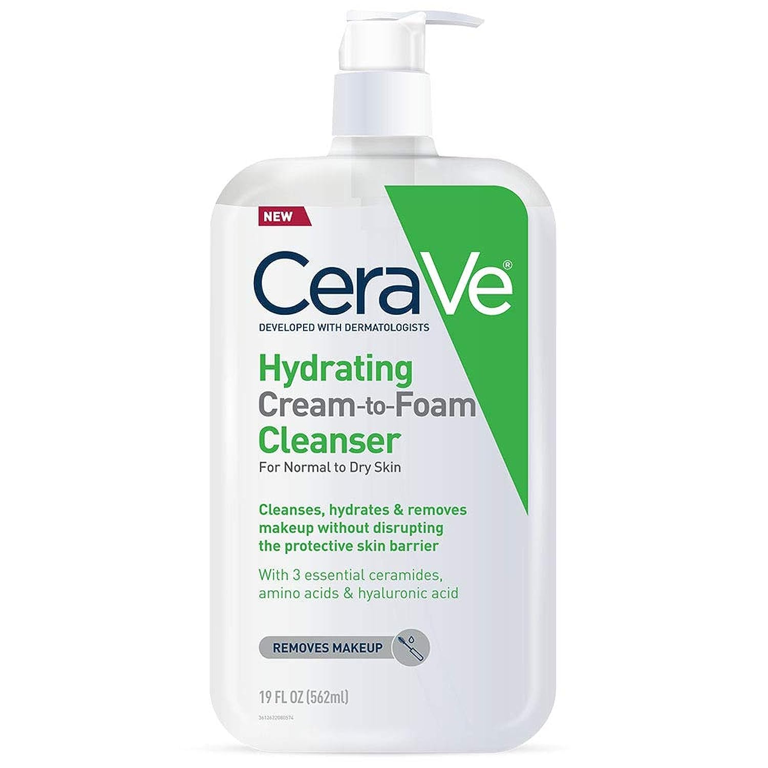 CeraVe_Hydrating_Cream_To_Foam_Cleanser,_Makeup_Remover_Face_Wash_For_Dry_Skin,_Foaming_Facial_Cleanser_With_Hyaluronic_Acid,_Normal_To_Dry_Skin,_Fragrance_Free_&_Non_Comedogenic,_19_Fluid_Ounce