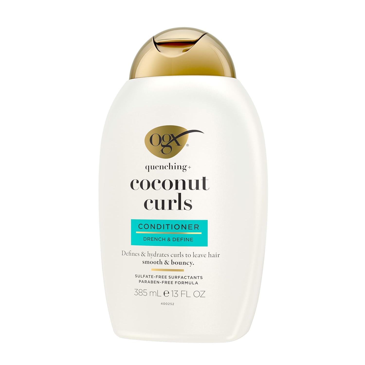 OGX_Quenching_+_Coconut_Curls_Curl-Defining_Conditioner,_Nourishing_Curly_Hair_Conditioner_with_Coconut_/Citrus_Oil_&_Honey,_Paraben-Free_with_Sulfate-Free_Surfactants,_13oz