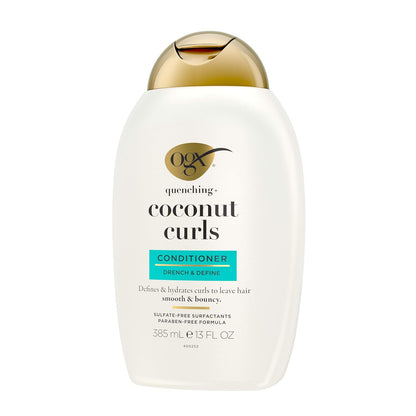 OGX_Quenching_+_Coconut_Curls_Curl-Defining_Conditioner,_Nourishing_Curly_Hair_Conditioner_with_Coconut_/Citrus_Oil_&_Honey,_Paraben-Free_with_Sulfate-Free_Surfactants,_13oz