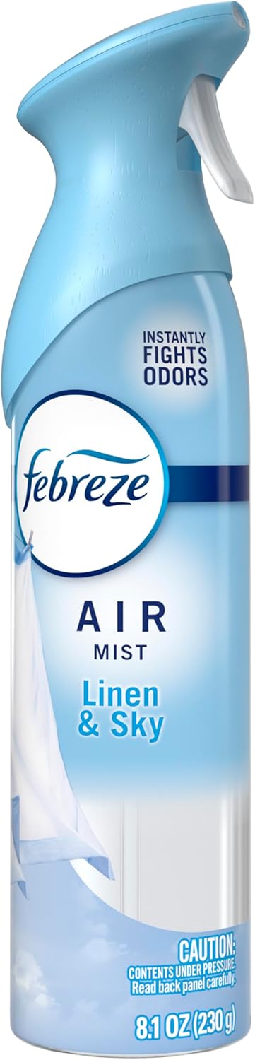 Febreze_Air_Mist,_Air_Freshener_Spray,_Odor_Fighting_Room_Spray,_Deodorizer_for_Home_Bathroom_Kitchen_Office_Apartment_Dorm_Room_Classroom,_Linen_&_Sky_Scent,_8.1oz_(Pack_of_6)