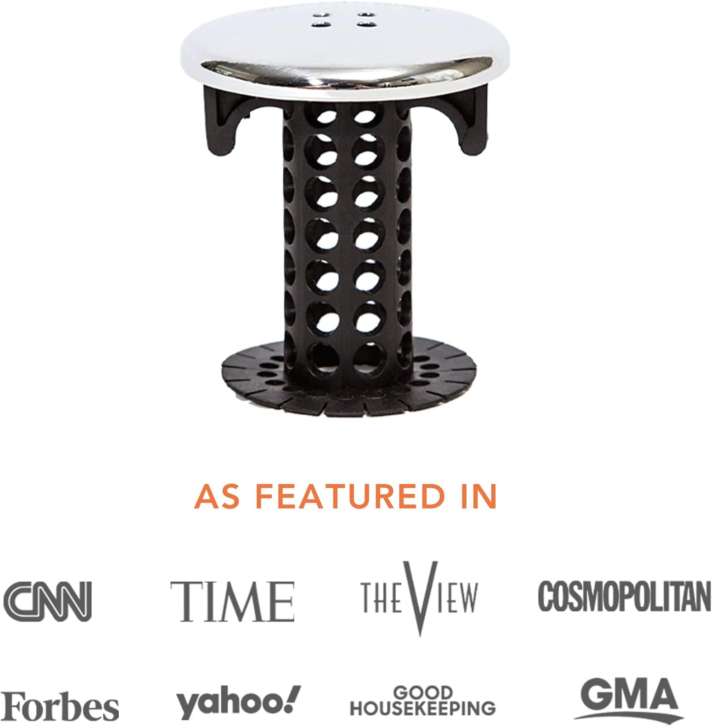 SinkShroom_Chrome_Edition_Revolutionary_Bathroom_Sink_Drain_Protector_Hair_Catcher,_Strainer,_Snare,_Black