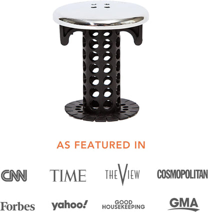 SinkShroom_Chrome_Edition_Revolutionary_Bathroom_Sink_Drain_Protector_Hair_Catcher,_Strainer,_Snare,_Black