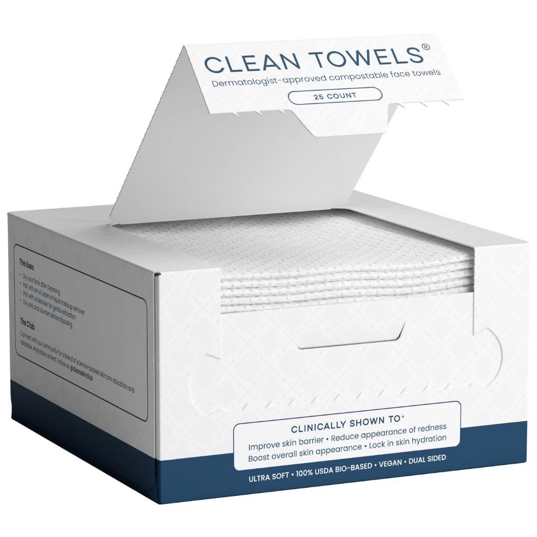 Clean_Skin_Club_Clean_Towels®,_100%_USDA_Biobased_Face_Towel,_Disposable_Face_Towelette,_Eczema_Association_Accepted,_Makeup_Remover_Dry_Wipes,_Ultra_Soft,_1_Pack,_25_Ct