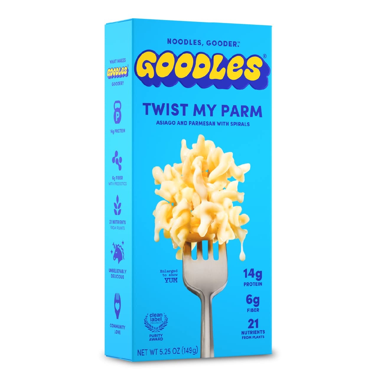 Goodles_Twist_My_Parm_Asiago_and_Parmesan_with_Spirals_-_Nutrient_Packed_with_Real_Cheese,_Fiber,_Protein,_Prebiotics,_Plants,_&_Vegetables_|_Non-GMO,_Organic_Ingredients_[Twist_My_Parm,_6_oz._1_Pack]