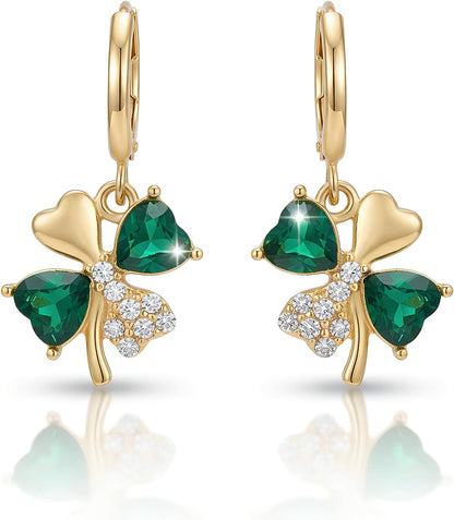 St_Patricks_Day_Earrings_for_Women_Irish_Holiday_Shamrock_Clover_Green_Heart_Hoop_Earrings_St._Patrick's_Day_Accessories_Lucky_Four_Leaf_Dangle_Earring_Decorations_Good_Luck_Jewelry_Gift