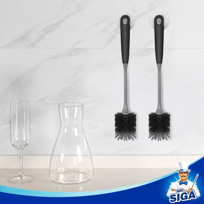 MR.SIGA_Long_Handle_Bottle_Brush,_Flexible_Scrub_Brush_for_Water_Bottles,_Glasswares,_Mugs,_Black,_2_Pack