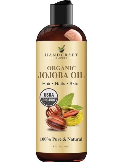Handcraft_Blends_USDA_Organic_Jojoba_Oil_|_Cold-Pressed_|_8_Fl_Oz_|_100%_Pure_&_Natural_|_for_Hair,_Skin_&_Face_|_Premium_Grade_Carrier_Oil_|_for_Massage_&_Aromatherapy_|_Hexane-Free
