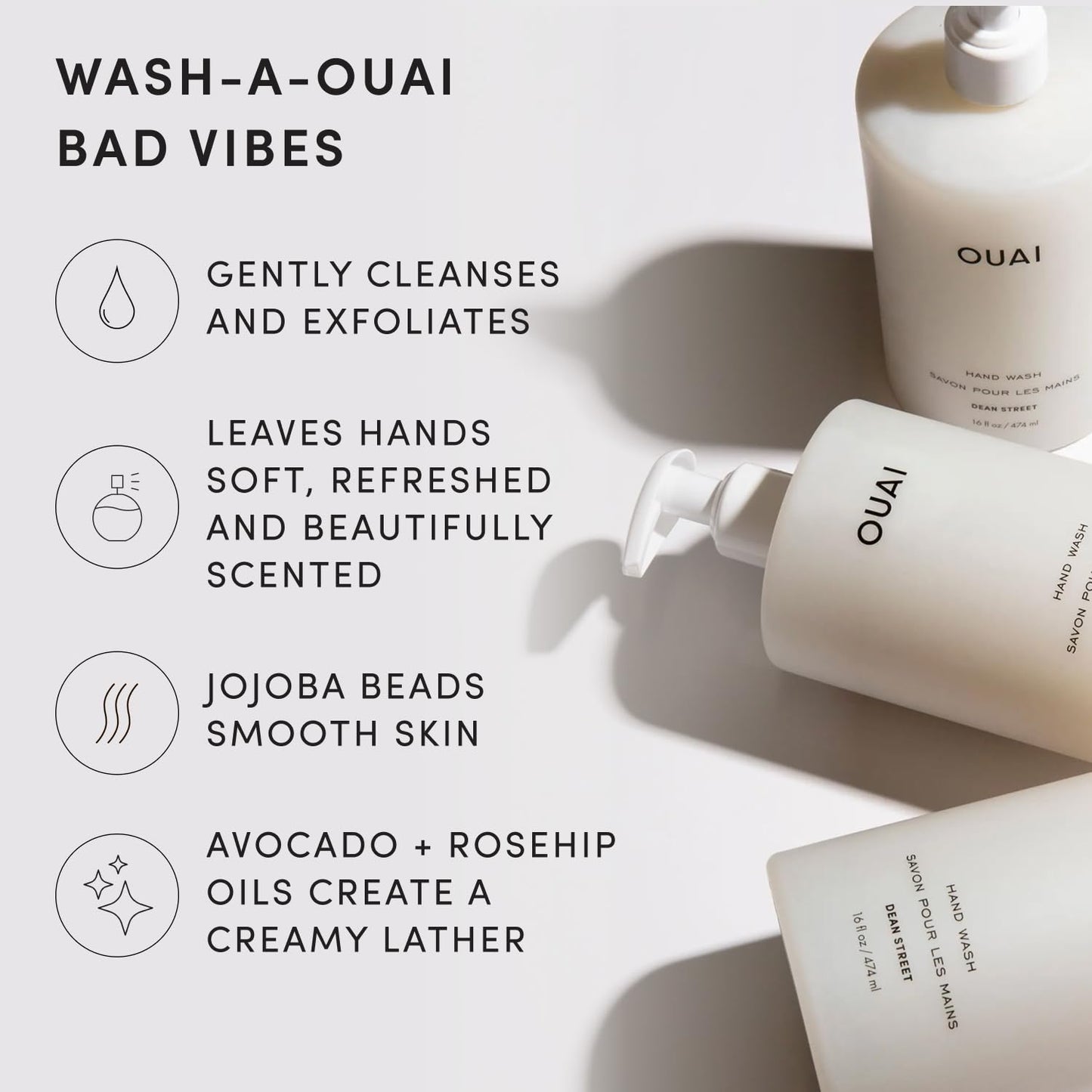 OUAI_Hand_Wash,_Dean_Street_-_Liquid_Hand_Soap_with_Jojoba,_Avocado,_&_Rose_Hip_Oil_for_Replenished_Skin_-_Gentle_Exfoliating_Kitchen_&_Bathroom_Soap_(16_Fl_Oz)